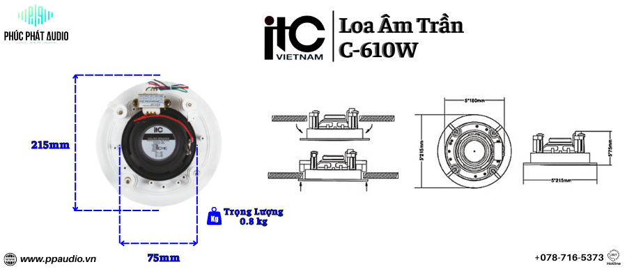 https://ppaudio.vn/loa-am-tran-itc-c-610w