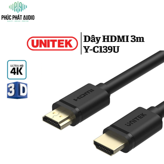 Dây HDMI UNITEK 3m Y-C139U 