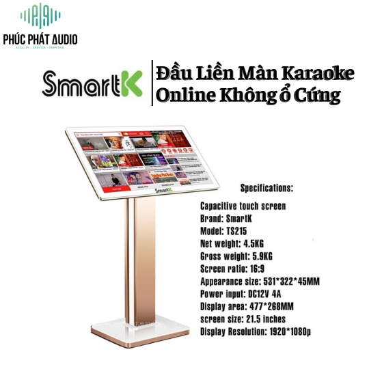 Đầu Karaoke Online SmartK Đầu Liền Màn Hình Không ổ Cứng