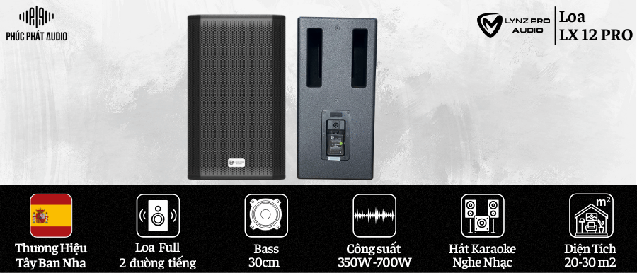 thông số loa LYNZ PROAUDIO LX 12 PRO