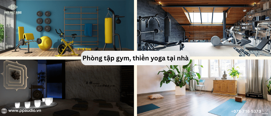 Phòng tập gym, thiền yoga tại nhà - mẫu phòng tập tại nhà