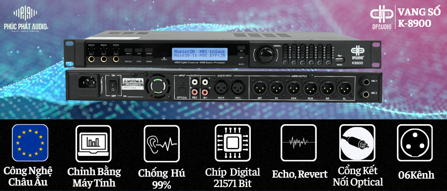 thông số vang số DPAUDIO K-9800