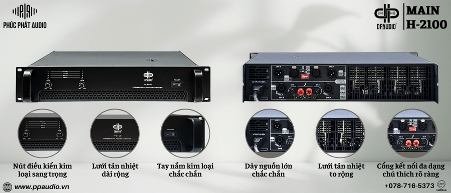 cục đẩy công suất 2 kênh công suất 1000w