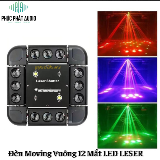 Đèn Moving Vuông 12 Mắt LED LASER