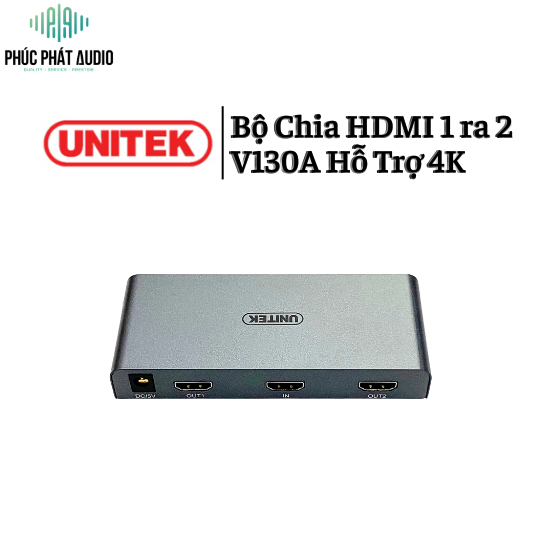 Bộ Chia HDMI 1 ra 2 Unitek  V130A Hỗ Trợ 4K 