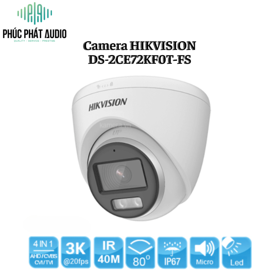 Camera HIKVISION DS-2CE72KF0T-FS