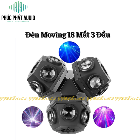 Đèn Moving 18 Mắt 3 Đầu Leb Laser