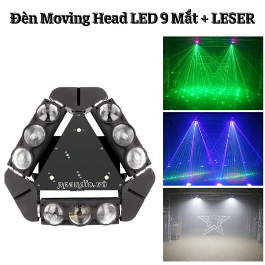 Đèn Moving Head 9 Mắt Lớn Laser