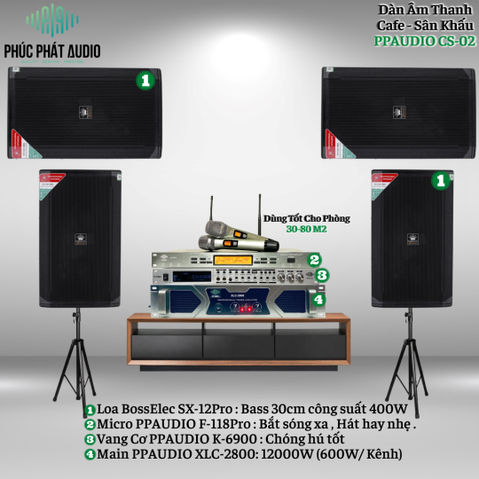 Combo Dàn Âm Thanh Cafe - Sân Khấu PPAUDIO CS-02