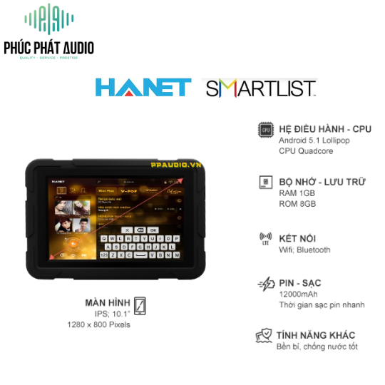 MÁY TÍNH BẢNG HANET SMARTLIST